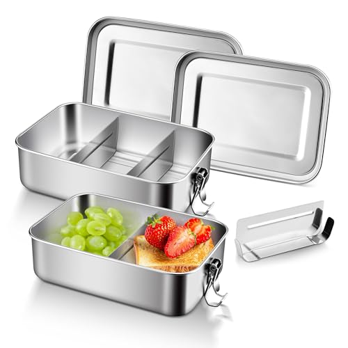 2 Pieces Stainless Steel Bento Box