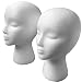 2 Pack Styrofoam Wig Head - Female Foam Mannequin Hairpieces Stand Cosmetics Model Head Wig Display for Home, Salon and Travel - 11''L