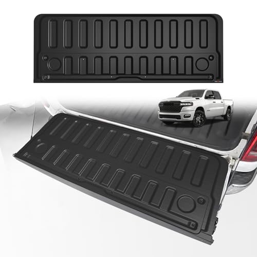 Image of TripleAliners Truck Mat Compatible with 2019-2026 Ram 1500 Power Tailgate-Release&Standard Tailgate Accessories, Tailgate Mat Custom Fit All Weather Pickup Liner, Not Classic /Multifunction /Power Ver.