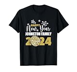 Happy New Year Johnston Family 2024 Matching Family Pajamas T-Shirt