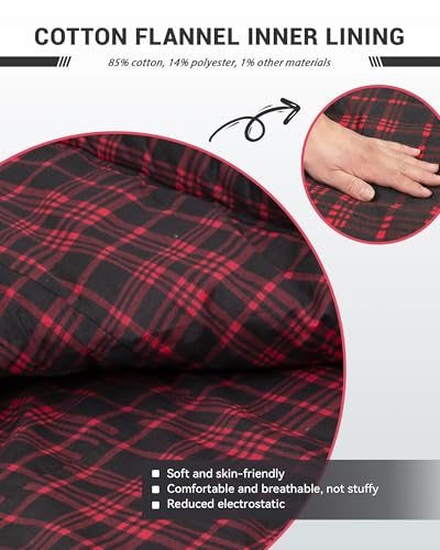 KingCamp Camping Sleeping Bag- XL with Hood, Extra Tall Big Wide Cotton Flannel Lined Portable Packable Sleeping Bags for Cold Warm Weather Backpacking, Hiking, Travel, Outdoors, Black-Large - Image 5