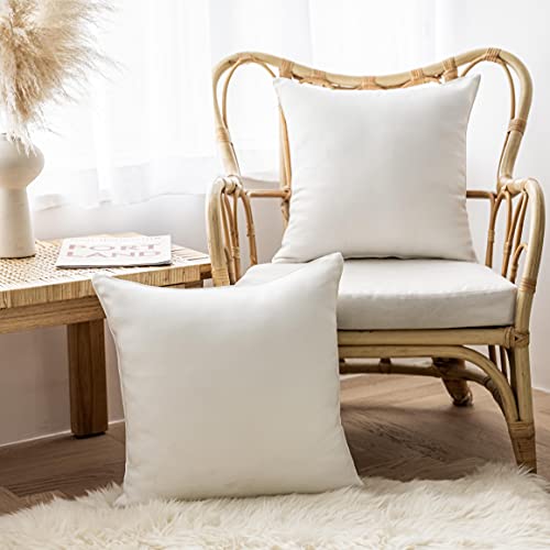 Home Brilliant White Outdoor Cushion Cover 45 x 45 for Scatter Cushions Linen Decoration Throw Pillow Cover 18x18 Waterproof Cushions - Image 2