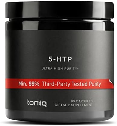 Toniiq Ultra High Strength 5HTP Capsules - 99%+ Highly Purified and Highly Bioavailable - 12:1 Concentrated Extract - 200mg - 90 Veggie Capsules