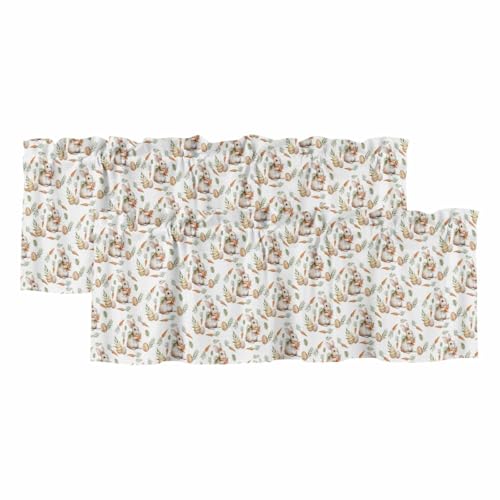 Rullikatlyi Easter Bunny Curtain Valances for Windows, Kitchen Valance Window