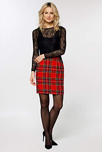 Opposuits Women's Christmas Suit - Festive Holiday X-Mas Tartan - Slim Fit - Red - Includes Pencil Skirt and Blazer - Size US 10 - Thumbnail 6