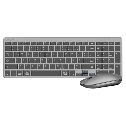 Kit clavier et souris LogiLink ID0215 double mode pour connecter 3 appareils simultanément