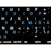 MAC ENGLISH-GERMAN KEYBOARD STICKER BLACK BACKGROUND for DESKTOP, LAPTOP and NOTEBOOK