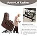 CANMOV Power Lift Chair Recliners for Elderly, Electric Recliner Antiskid Fabric Sofa Living Room Chair with Overstuffed Pillow Design, Chocolate