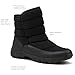 Lands' End Expedition Quilted Slip On Mens Snow Boots Insulated Winter Boots for Men Waterproof with Hook & Loop Closure, Medium or Wide Width Winter Shoes Size 8 to 13 - Black, 10.5 Medium