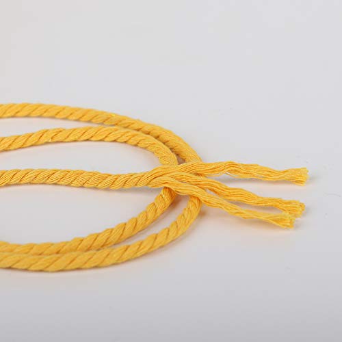 image for XKDOUS Yellow Macrame Cord 3mm x 220yards, Colored Macrame Rope, Cotto