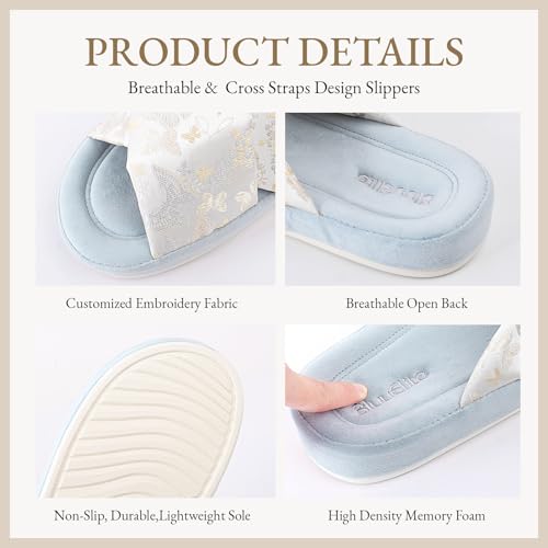 Women's Orthotic Arch Support Slippers Cross Band Design Slippers Open Toe with Memory Foam Slippers for Indoor Outdoor3