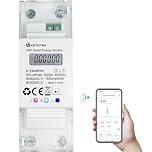 KETOTEK Smart Energy Meter Single Phase Digital Electric Meter DIN Rail Bidirectional Measuring, WiFi KWh Meter 5(65) A 90-250V, Energy Monitor Alexa Google Assistant Tuya App Compatible
