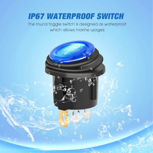 Image of Nilight 4 Gang Rocker Switch Panel IP67 Waterproof 12V /24V On /Off Blue | 3-Pin Toggle Switches Aluminum Panel for Automotive Marine Boat Car Camper Truck Vehicles Lights