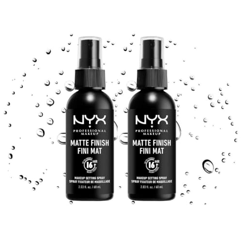 NYX Professional Makeup Setting Spray, Formula fissante leggera a lunga tenuta, Finish matte, Confezione da 2, 60 ml