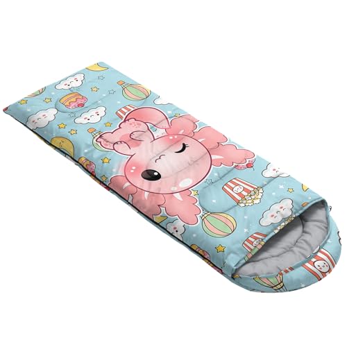 Image of QOOMO Axolotl Cute Camping Sleeping Bags,3 Season Warm & Cool Weather,Lightweight,Waterproof Sleeping Bags for Adults & Kids,Traveling,and Outdoors