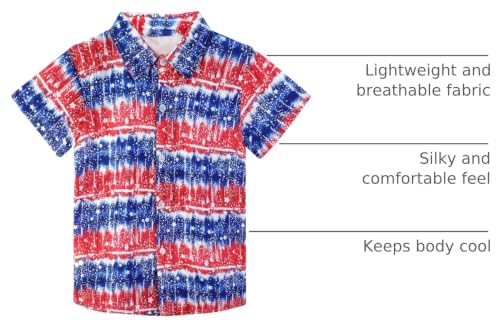 Image of XiaoMoSha Hawaiian Shirts for Boys Button Down Shirt Short Sleeve Shirts Girls Hawaiian Shirt Summer Beach Tops for Kids