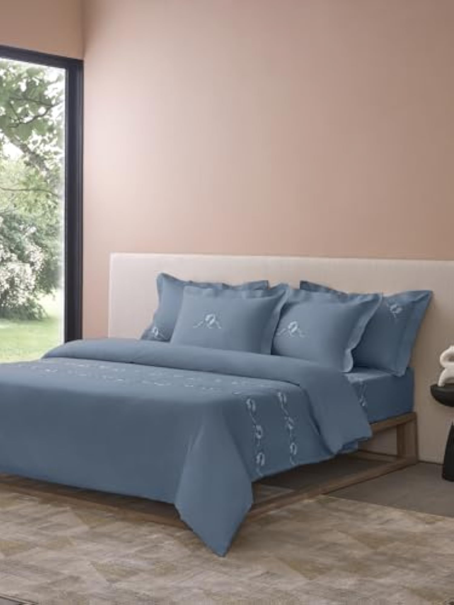 King Bed Sheet Set in Blue, Soft & Stylish
