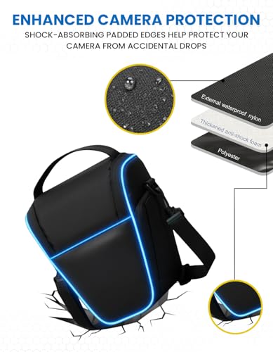 Laven & Ivory DSLR Camera Bag, Large Capacity Shockproof Waterproof SLR Camera Case, Adjustable Shoulder Camera Sling Bag, Compatible for Nikon, Canon, Fuji, Panasonic, Sony - Image 2