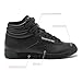 Reebok Women's Freestyle Hi High Top Sneakers for Women, Black or White Basketball and Tennis Shoes Womens Size 5-12, Black, 6