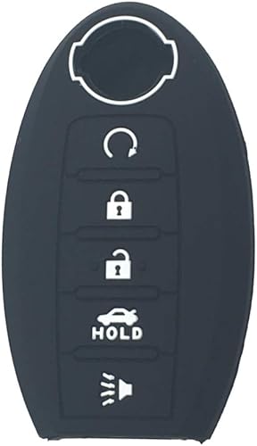 Miniatura 5 de LemSa 2 fundas de goma suave para Nissan Rogue Maxima Altima Sedan Pathfinder Armada Murano 2017 2018 2019 285E3-3TP5A KR5S180144014, negro y rosa