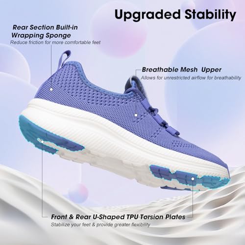 Image of ZOVE Wide Toe Box Shoes Women Extra Wide Width Sneakers Ultra Light Road Running Shoes Non-Slip Tennis Sneakers Breathable Walking Athletic