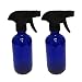 8-Ounce Cobalt Blue Glass Boston Round Spray Bottles (2 Pack) 3-Setting Heavy Duty Sprayers, Empty R