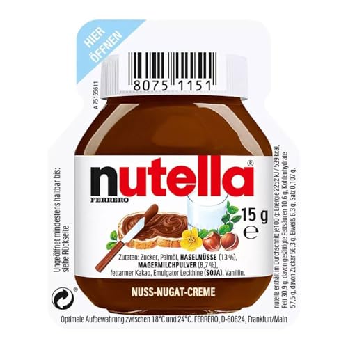 Nutella Ferrero - crema spalmabile monodose, 120 vaschette da 15g