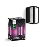 Philips Hue Impress Outdoor Wall Light (Hardwired), (6.1 x 9.4 in) White & Color Light, Voice Control with Alexa, Apple Home & Google Assistant, Bridge Required?