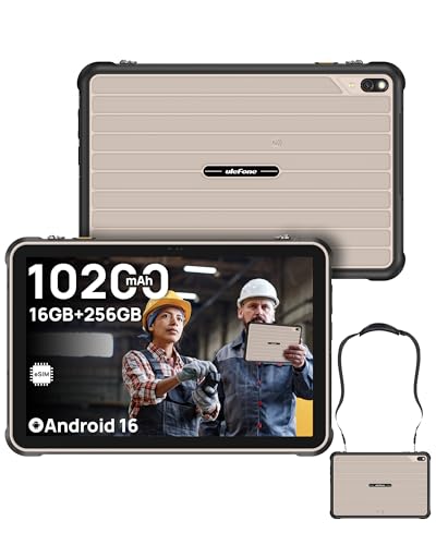 Ulefone Rugking Pad 2 Pro 4G Rugged Tablet(Built-in eSIM), Android 16, 16GB+256GB Octa Core, 10.1" Corning Display, 48MP Rear Camera, 10200mAh, Dock Charging, IP68/69K, NFC, Widevine L1 - Gray