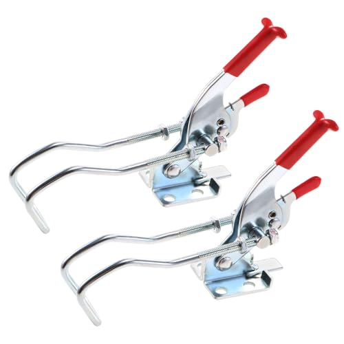 uxcell 771lbs Adjustable Draw Latch Galvanized Iron Hook Bolt Self-lock Toggle Clamp, 2 Pcs