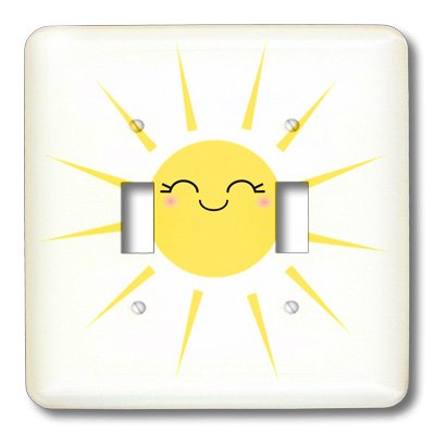 Interrupteur double soleil à bascule motif kawaii d'été - 4