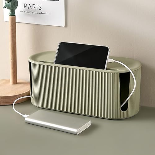 YWHWLX Kabelmanagementbox, Kabelaufbewahrungsbox, Kabel-Organizer, 31 cm x 13,5 cm x 12,5 cm, Grün