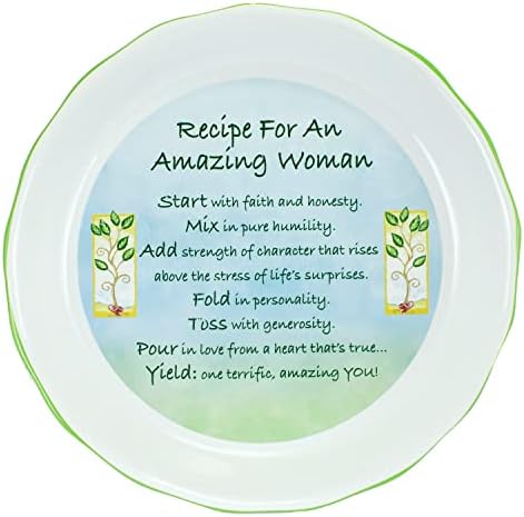 Abbey Gift Abbey & CA Gift Amazing Woman Pie Plate, 10.5", Green