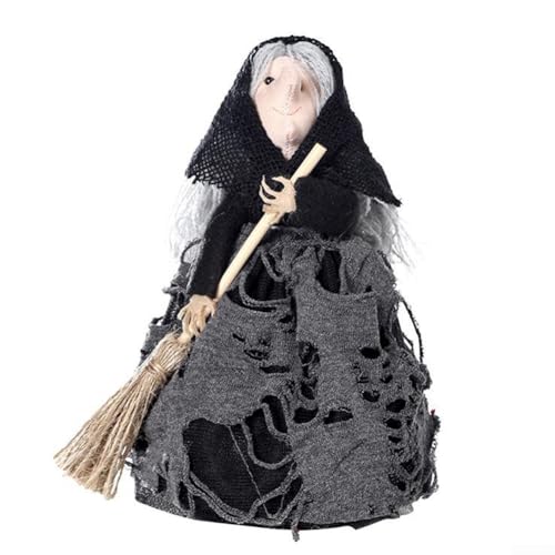 Accesorio de exhibición de escoba de bruja, gran adición a tu colección de decoración navideña (negro)