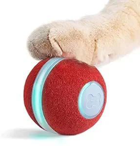 Pawsindia Automatic Cat Toy Interactive Cat Ball, Safe and Durable 360 Degree Rotating Ball for Indoor Cats and Kittens,3 Modes Smart Cat Toy Ball as Cats (Red)