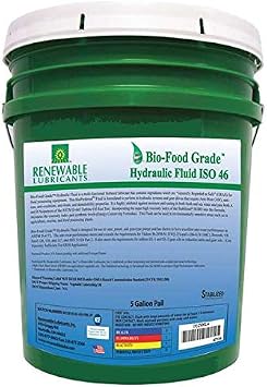 Renewable Lubricants Bio-Food Grade Hydraulic Fluid, 5 gal., ISO 46
