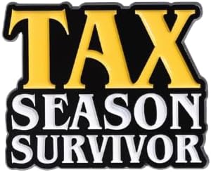 QTAOEIONG Tax Season Survivor Enamel Brooch 2 Pcs Badge Lapel Pin for Men Women image 4