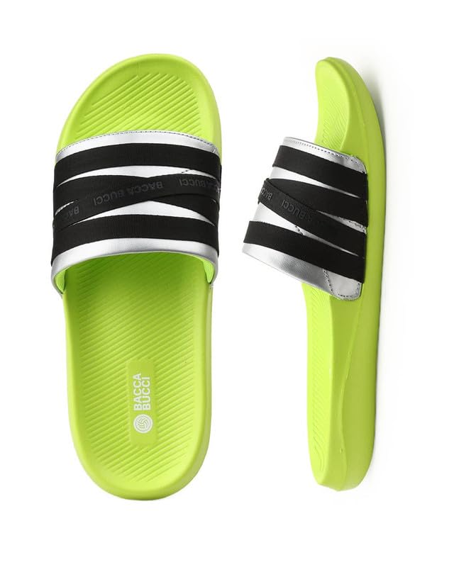 Image of Bacca Bucci Galaxy Slides for Men | Ultra-Comfort Rubberized EVA Slip-On Sliders | Non-Skid Outsole, Soft Cushioned Footbed, Lightweight Slides for Indoor & Outdoor Use
