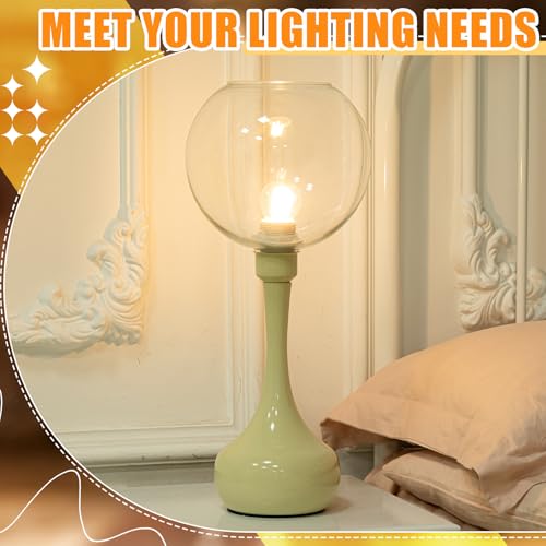 Image of Glooglitter 2 Pack Fixture Replacement Globe Shade 8 Inch Diameter E26 Base 1-5 /8 Inch Fitter Round Glass Globe Lampshade Cover for Pendant Wall Sconce Chandelier Vanity Light (Clear)
