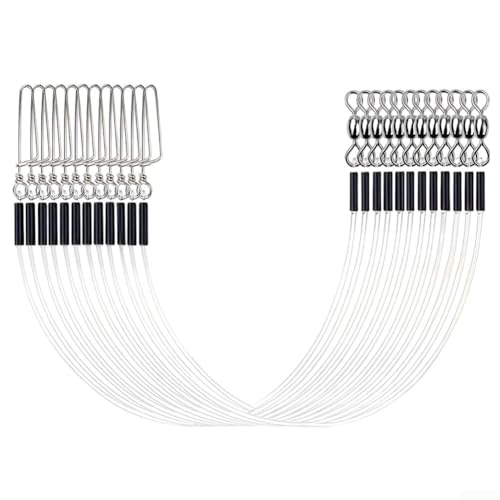 Pack de 12 líderes transparentes de fluorocarbono para pesca miniatura 4