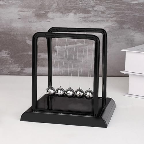 Newtons Pendelkugel Perpetuum Ornamente Klassisches Kugelstoßpendel Büro Desktop Newton Pendel kreatives Handwerk (Schwarz)