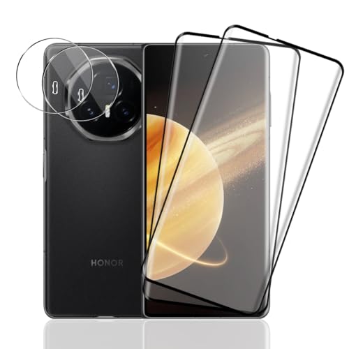 Rnnmeeko Protector de Pantalla para Honor Magic V3, 3 Piezas Cristal Templado Y 2 Piezas Protector de Lente de Cámara, 9H Dureza Ultra Resistente Vidrio Templado
