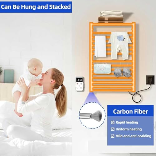 Sèche-serviettes électrique connecté salle de bain 490W minuterie télécommande