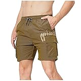 ►Bequeme Sommer Shorts: Atmungsaktive, leichte Sommershorts sorgen für ein angenehmes Tragegefühl und erleichtern das Arbeiten im Freien.Perfekt zum Laufen, Joggen, Fitnesstraining, Camping, Wandern usw.