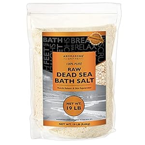 19 lbs Raw Dead Sea Salt Not Cleaned – Still Contains All Dead sea Minerals Including Dead sea Mud – Fine Medium Grain Bath Salt Large resealable Bulk Pack (packaging may vary)