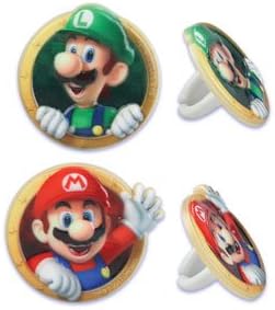 Bakery Crafts DecoPac Super Mario Cupcake Ring Party Favor Decorations, Random Assortment (24 Pack)