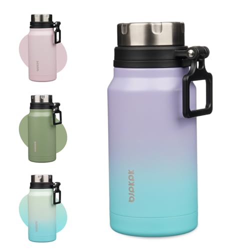 Image of BJPKPK 24oz Insulated Water Bottle, Stainless Steel Bottle with Handle | Vacuum Insulated Bottle with Leak-Proof BPA-Free Design, Keeps Drinks Cold & Hot for Gym, Office, Travel & Daily Use