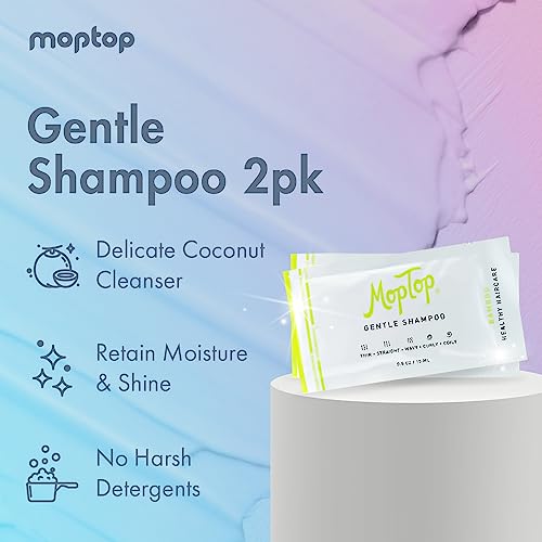 Moptop Trial Travel Sample Size Bundle, 2 Each Bamboo Gentle Shampoo, Bamboo Daily Conditioner, Bamboo Essence Leave In Conditioner And Citrus Kumquat Curly Hair Custard Styler, 0.5Oz Sample Packets #TOP3