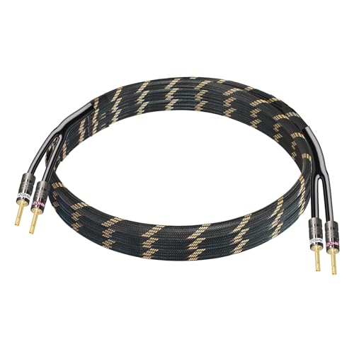 HHDZI 12AWG Speaker Cable with Banana Plugs Gold-Plated (3.3 Feet-1 Meter)