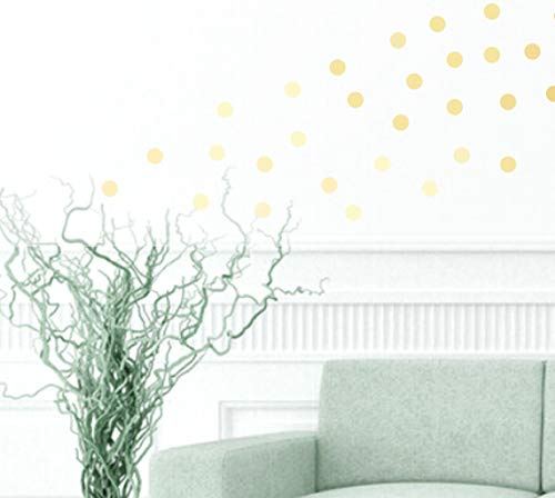 Berryzilla 2 Inch Gold Dots (96 Decals) Metallic Gold Circle Decal Vinyl Removable Round Polka Dot Sticker Wall Art Baby Nursery Kids Room #TOP2